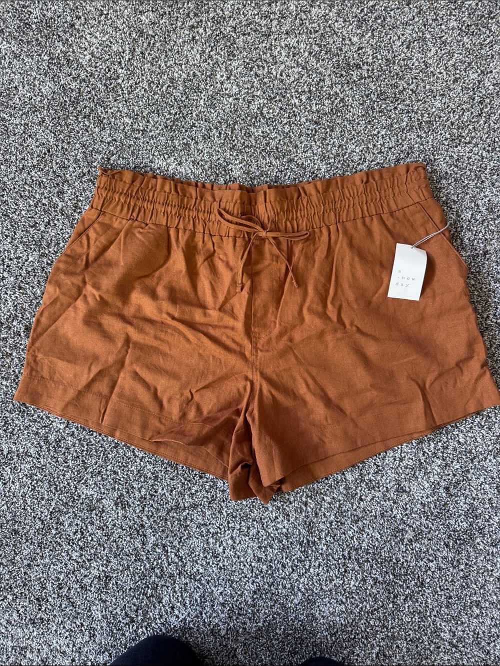 a new day Rust Drawstring Linen-Blend Women’s Athletic Shorts